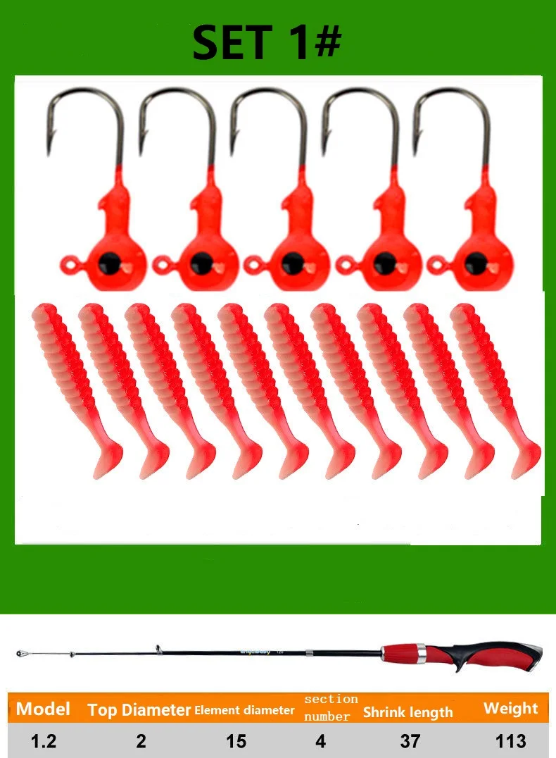 1.2m Super Short Ultra Light Bass Slow Jigging Pitch Carbon Fiber Play Water Fun Kid Children Spinning Fishing Rod Fishing