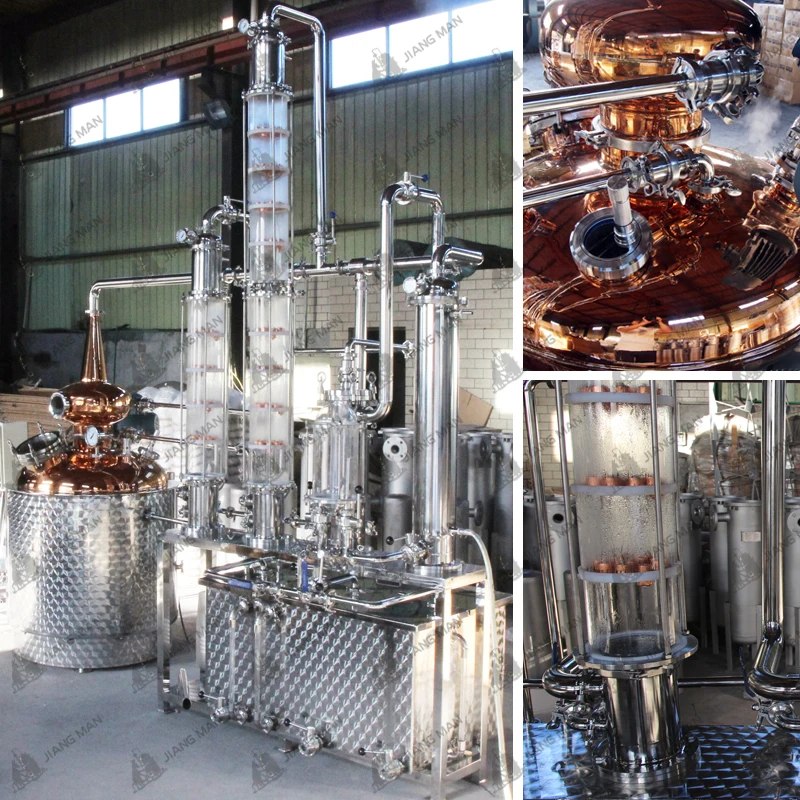 400 L Vodka Distillery Equipment Copper Alcohol Distiller  Gin Column Alembic Distilling Machine