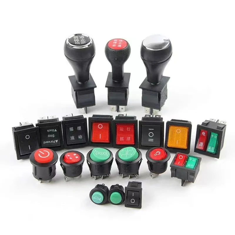 2positions Circuits kcd1 kcd2 Rocker Switch Mini Round Button Electrical Rocker Switch Red ON-OFF KCD6-101 6A/10A  CQC CE tuv