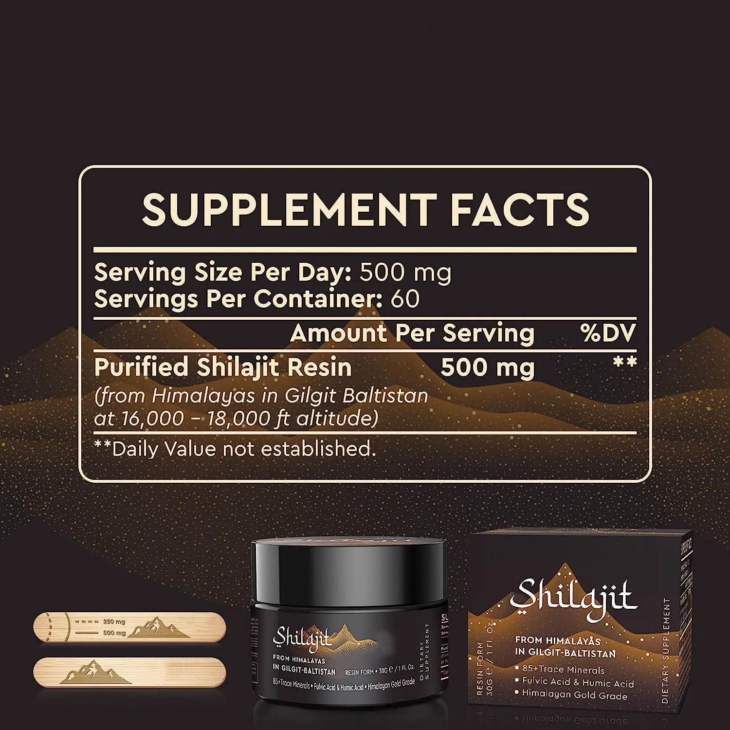 Stock Gold Grade Himalaya Shilajit Resin with Fulvic Acid Humic Acid & 85+ Trace Minerals Complex Shilajit 100pure Natural