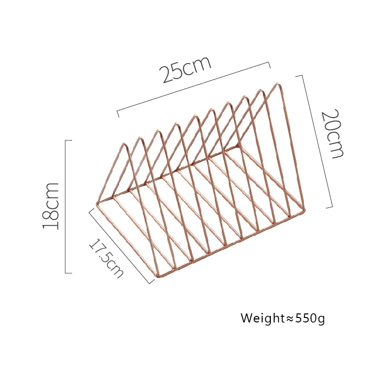 9 Sections Triangle Desk Metal Wire Organizers Magazine Holder Decorative File Folder Organizer Vinyl Record Stand Holder
