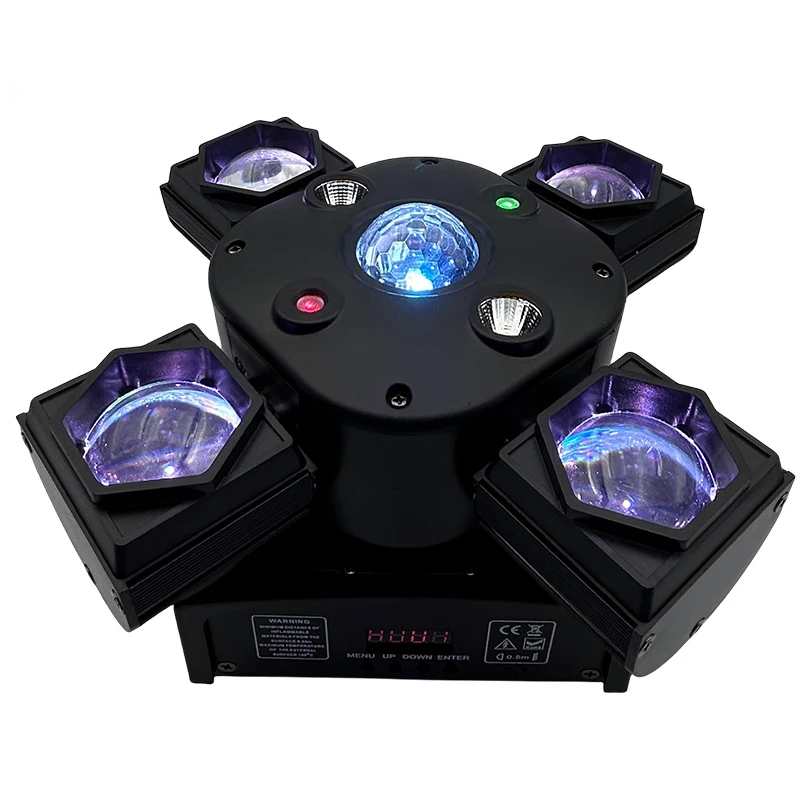 New Hot Sale Mini 4 Arms Beam Ball Strobe Laser 4in1 Led Moving Head Light For Dj Disco Party Stage Show