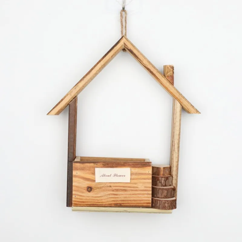 European wooden hanging basin wall decoration creative wall home living room wall decoration flower pot