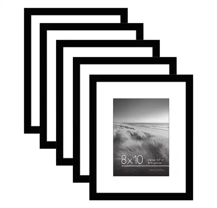 Оптовая продажа горячая распродажа 4x6 5x7 8x10 11x14 12x16 черная деревянная фоторамка коричневая и белая высококачественная