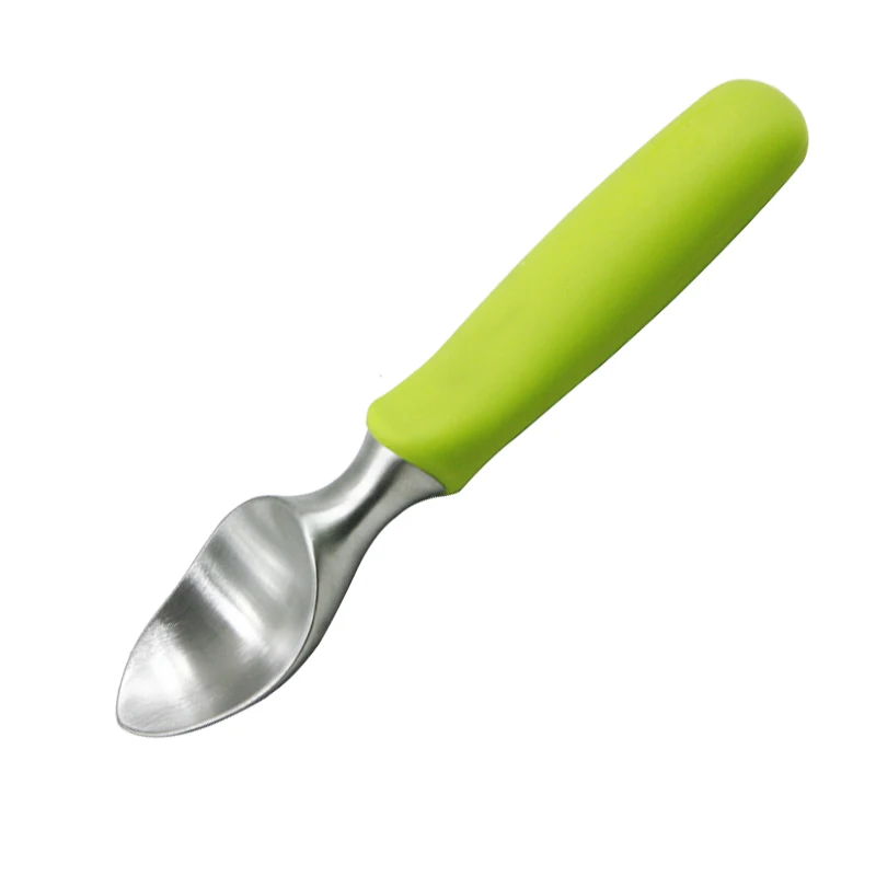 Premium Non-slip Rubber Grip Solid Stainless Steel Ice Cream Scoop