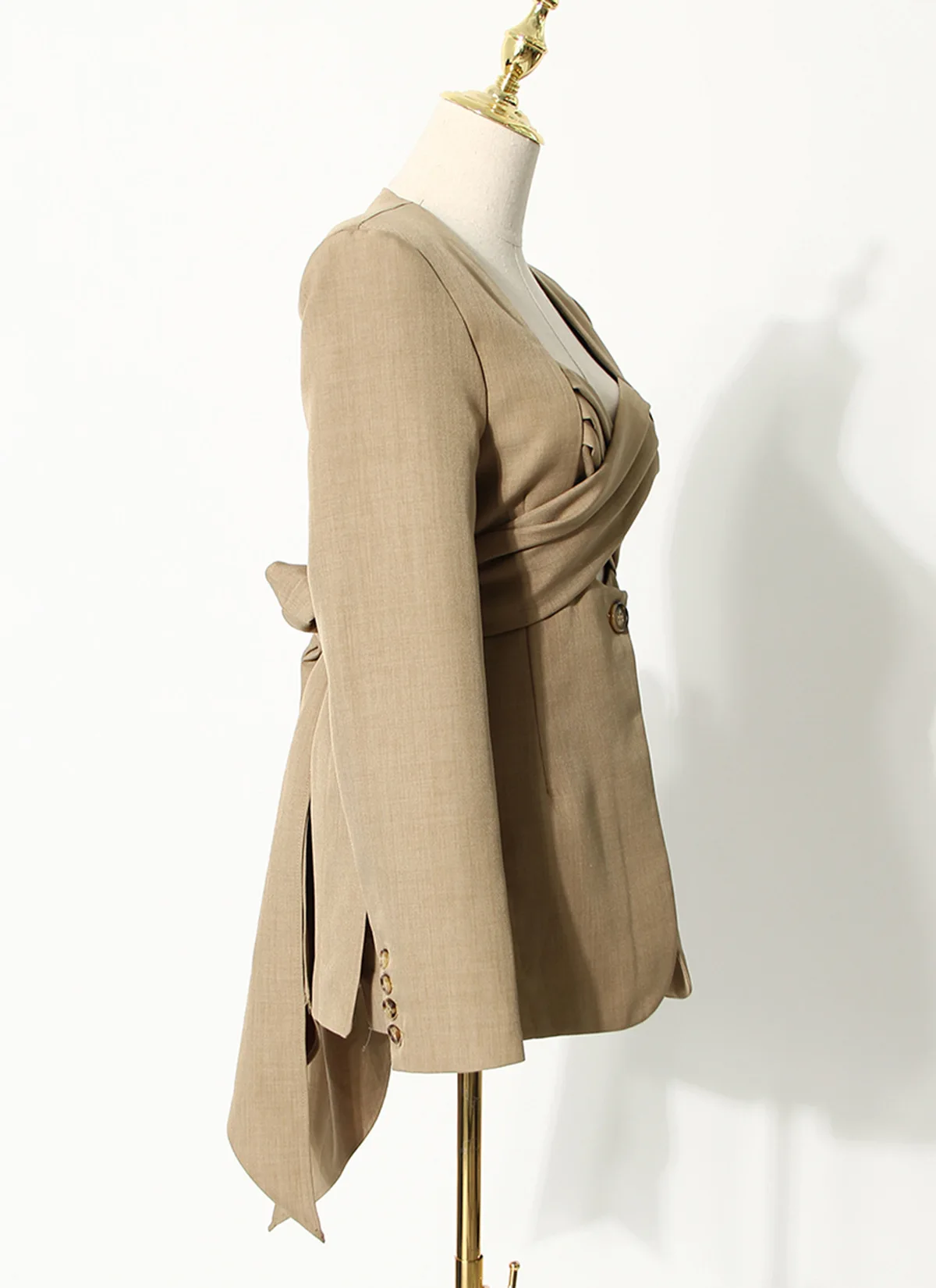 Or Customized Color Ladies Blazer Sexy Front Chest Cross Women Blazer Khaki to Party Suitable for Young Women Black Long 80 Pcs