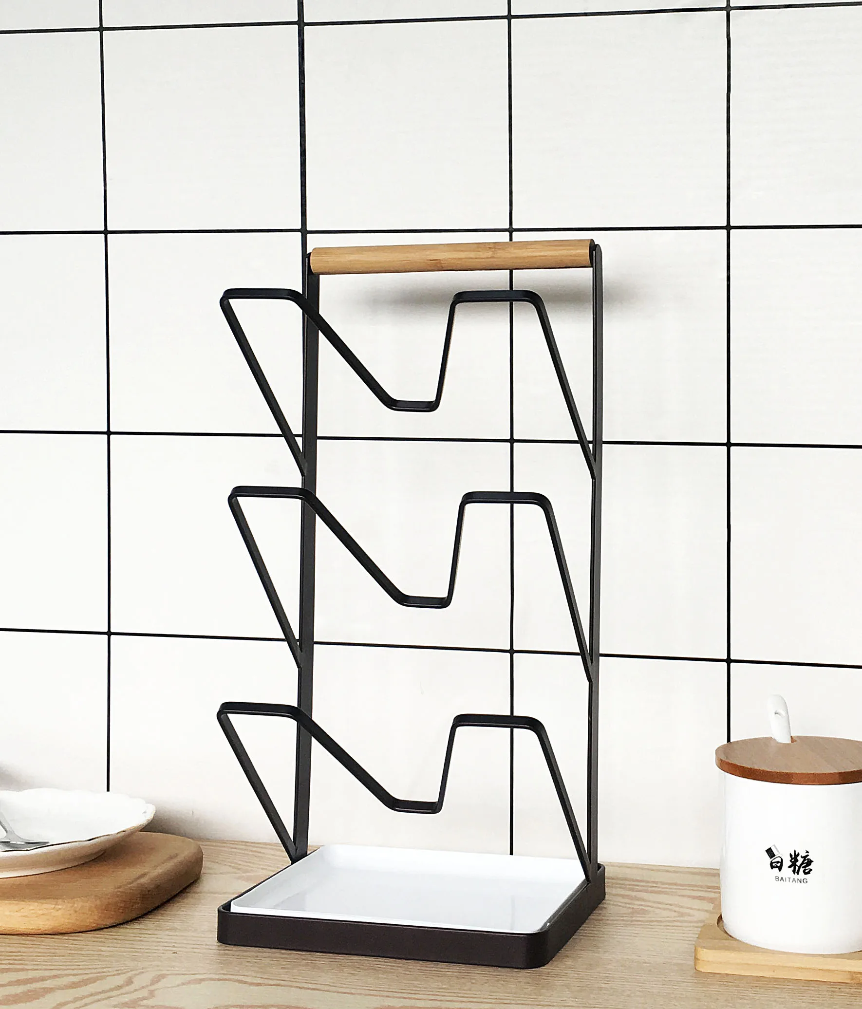 Scaffale portaoggetti da cucina con coperchio per pentole in acciaio originale Kusina