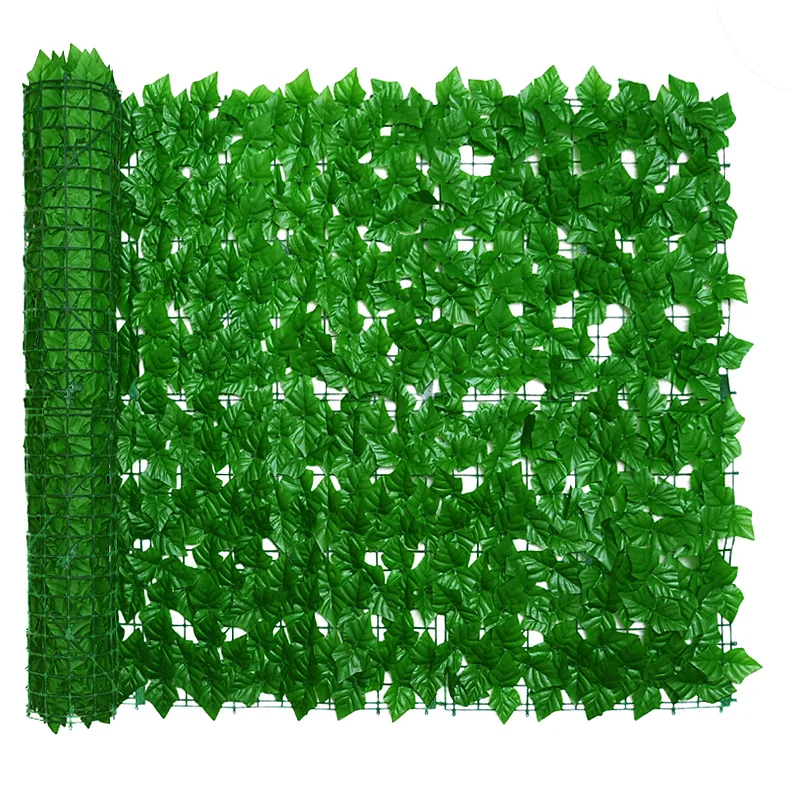 Artificial silk Leaves Fence  Garden Decor Wooden  Trellis Covering Hedge Fence 1*3 M