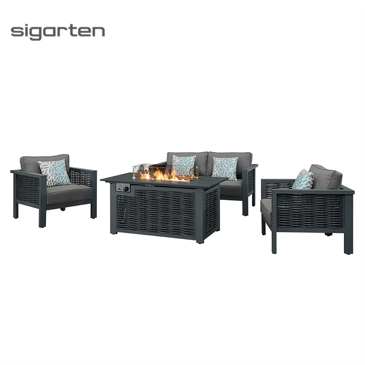 2021 Modern Extreme Comfort Party Outdoor Furniture Fire Pit Table For Garden