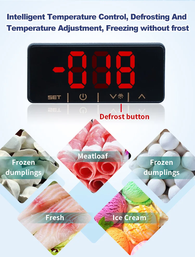 Custom commercial freezer 1000l 3 glass door supermarket restaurant no frost large freezer for convenience store