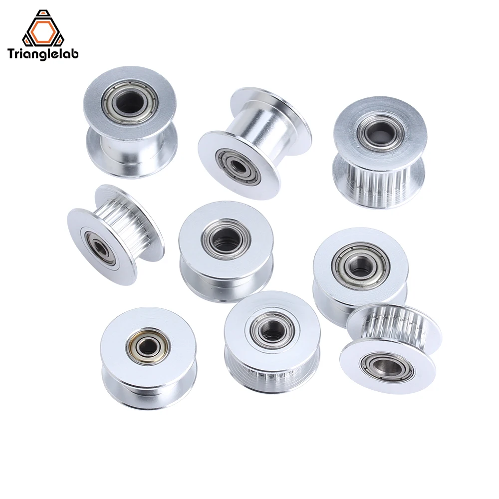 Trianglelab 2GT Synchronous Timing Belt Idler 20 Teeth Bore 3/4/5mm with Bearing for GT2 Timing belt Width 6MM 10MM 3D Printer
