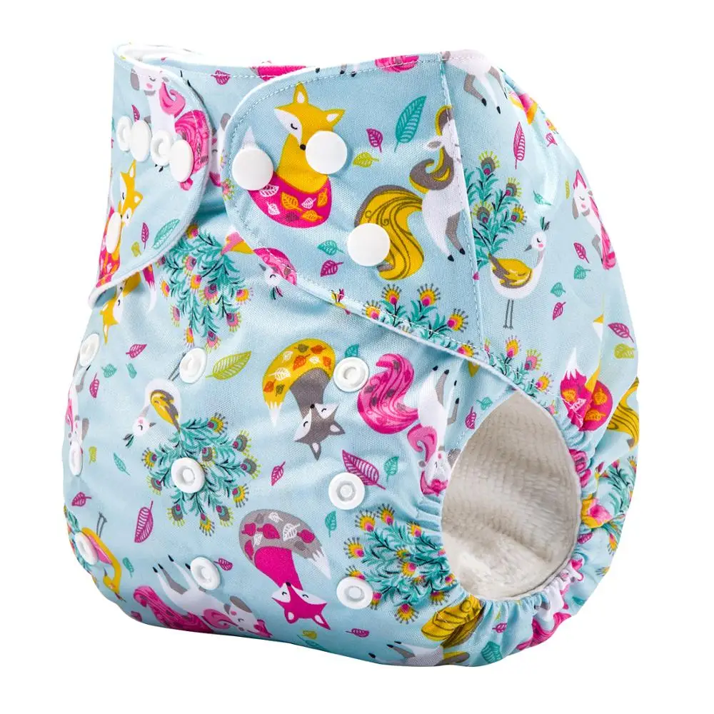 
Ananbaby Adjustable Size Machine Prints Pocket Diaper Reusable Cloth Diaper 