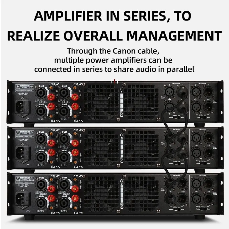 4*1200W Professional Digital Amplifier High-power Pure Rear Stage KTV Stage D-Class Sound Equipment/Amplifiers/Speakers