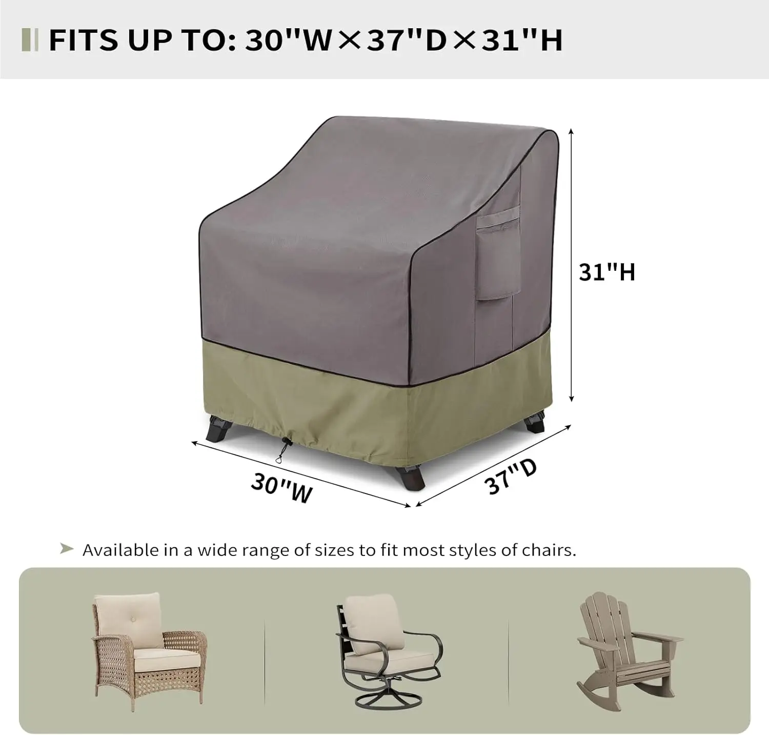 Garden Qulati Waterproof Patio Chair Covers Lounge Deep Seat Sofa Outdoor Seating Covers for Outdoor Furniture