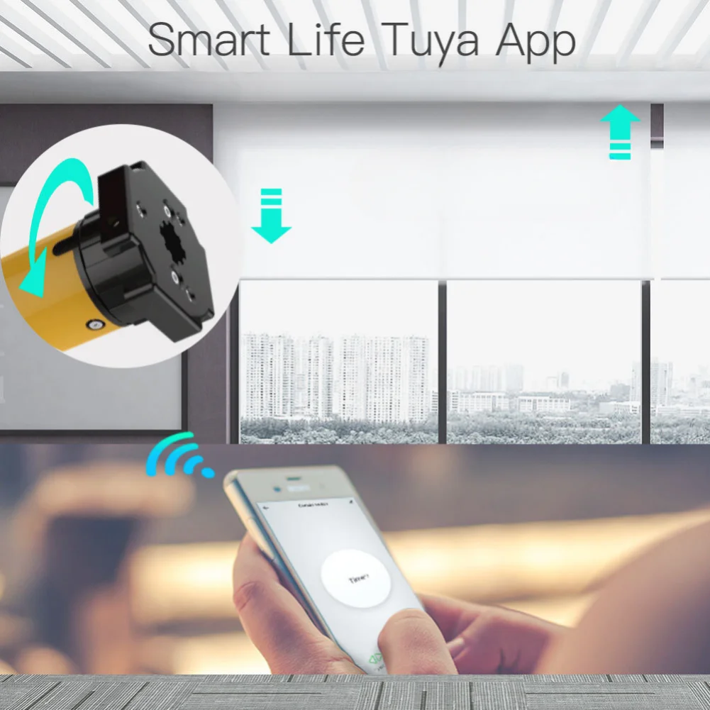 Remote Control Zebra Roller Blinds Engine Electric Zebra Motorized Roller Window Automatic Tuya Blinds Motor