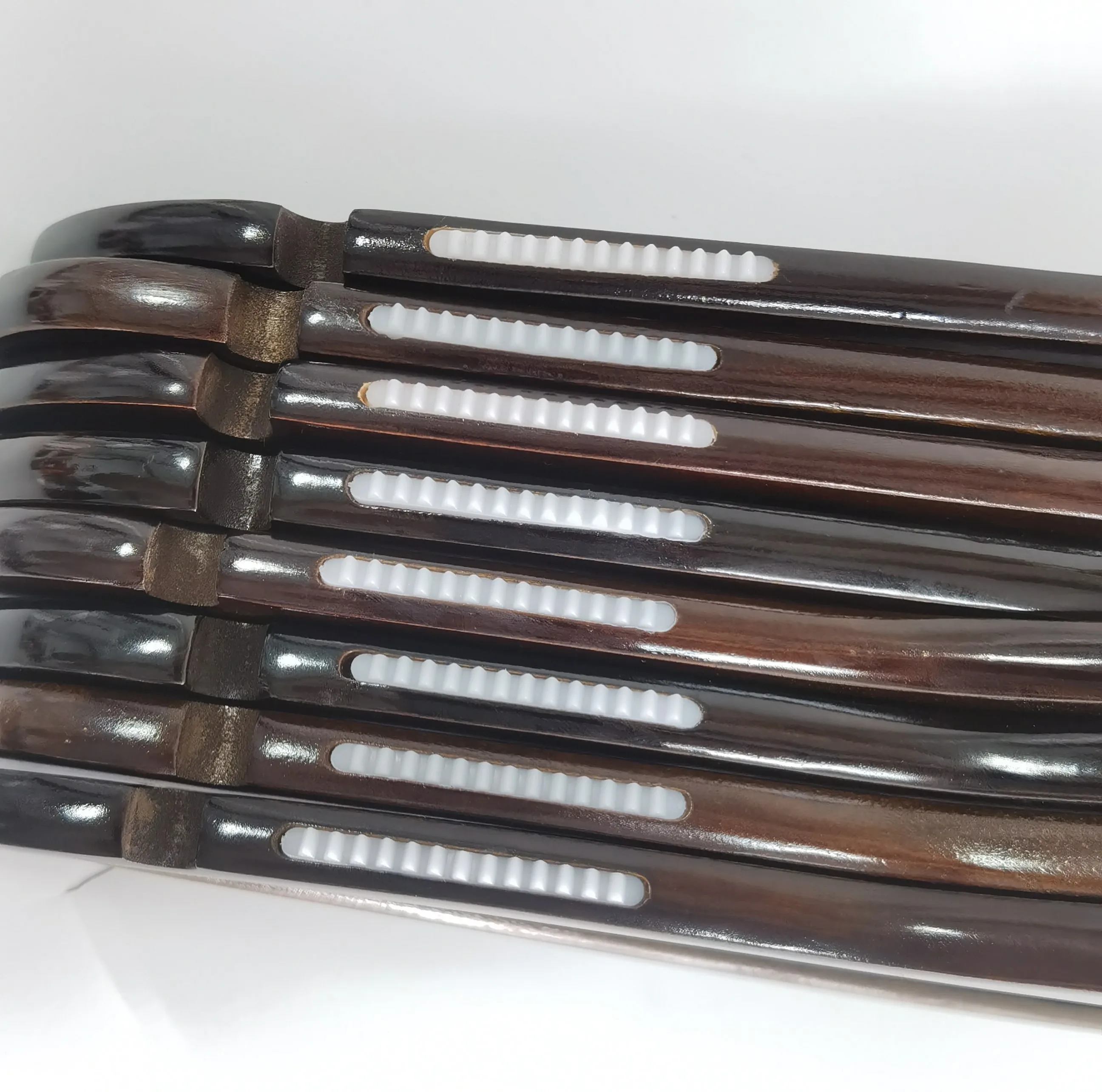 Custom Logo Wholesale luxury flat hook brand clothing store solid wood clothes wooden hangers