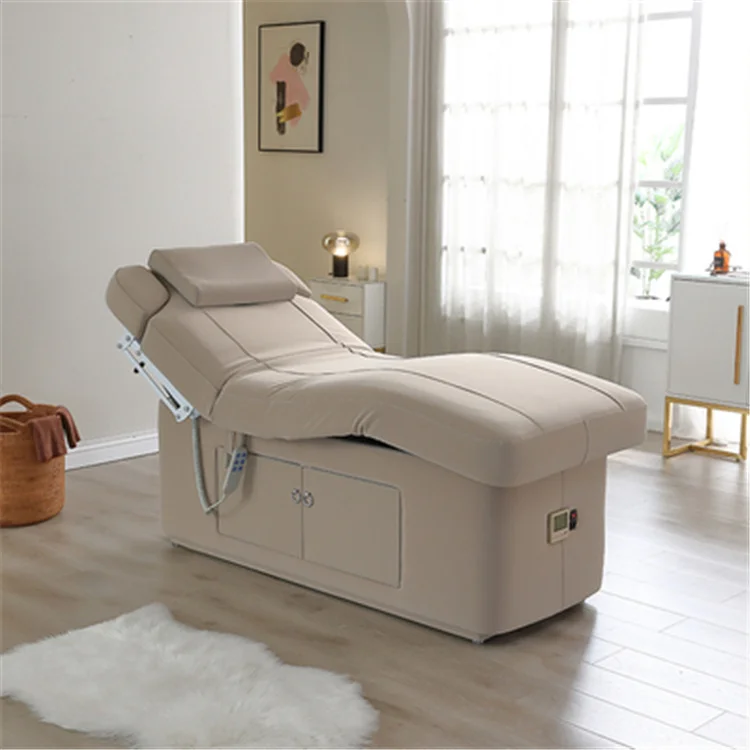 modern luxury beauty salon furniture electrical light brown spa facial treatment massage table medical facial bed with massage