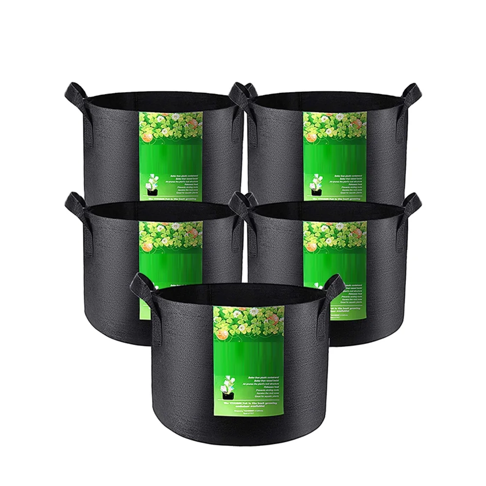 1 / 2 / 3 / 5 / 10 / 20 / 30 / 40 / 50 / 100 / 200 gallon All Size Non woven Plant Fabric Pots Grow Bag