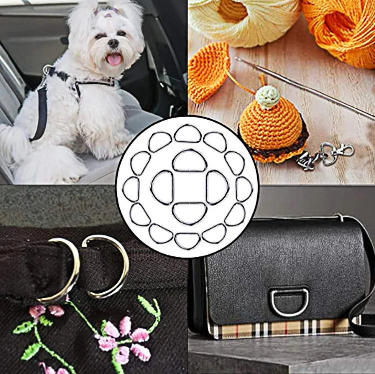 Factory Direct 1 inch  1/2 inch  Silver Gold metal D ring  webbing straps loop ring for bags belt Buckle Sewing for bag clothes