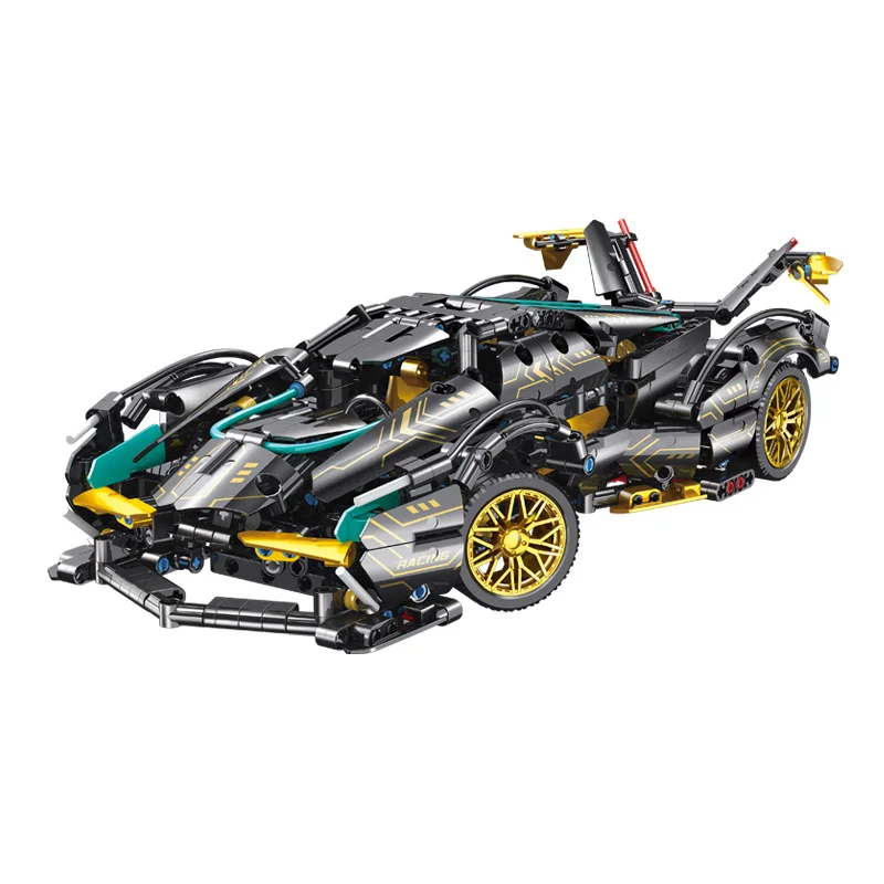 Shantou Factory Lambo V12 Black Hero Toys Sports Car Micro Blocks For Boys Gifts