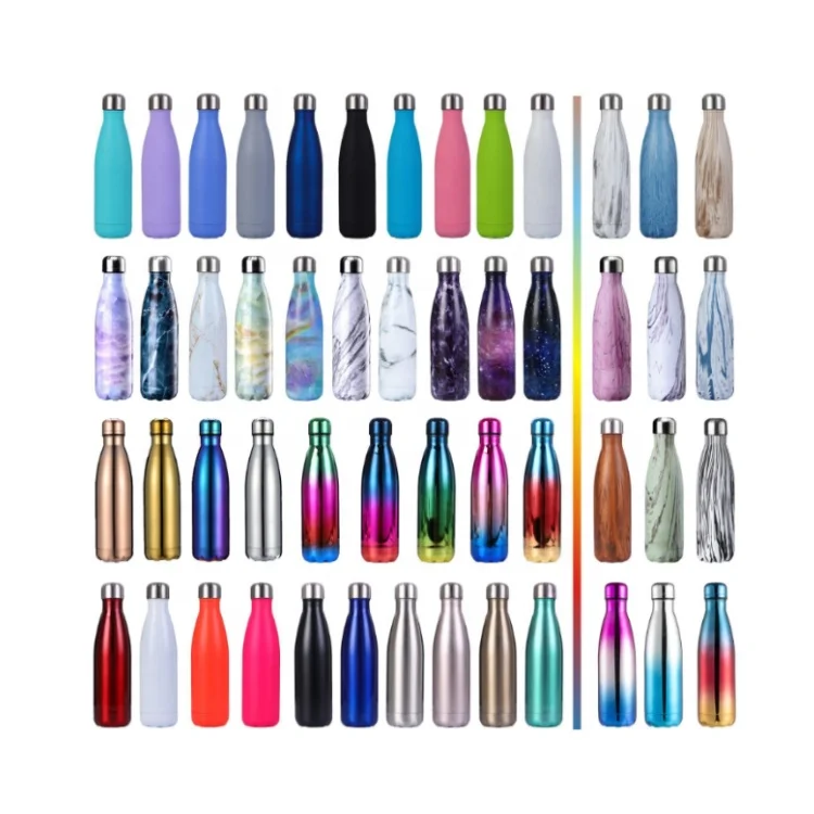 Double Wall Vacuum Flask Cola Shape Thermos Stainless Steel Insulated Bowling Water Bottle