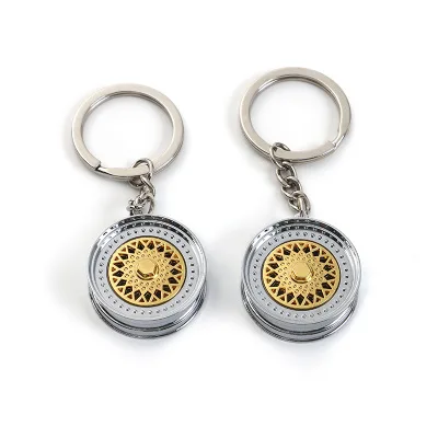 Fashion Key ring 3D Miniature BBS Wheel Rim Model Keychain Popular Creative Car Auto Metal Mini Wheel Rim Tyre Tube Key Chain