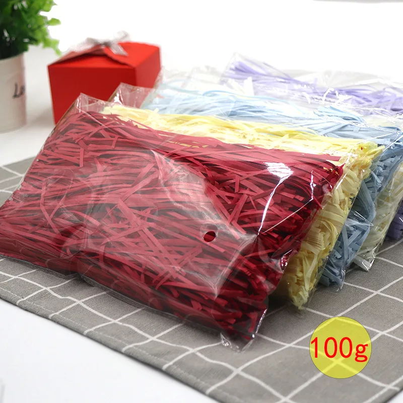 100g per bag decorative Colorful  Package Raffia Shredded Paper