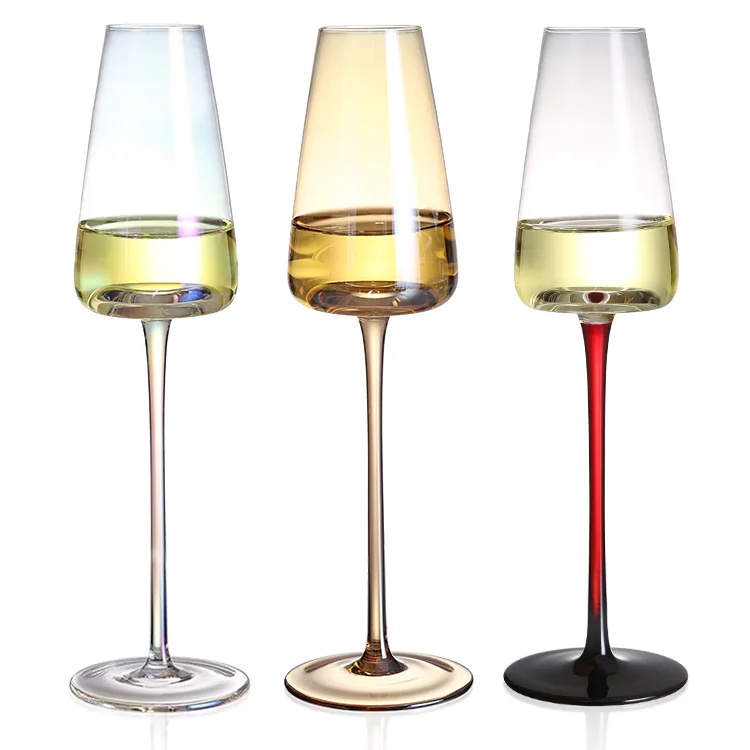 Top seller 240ml hand crafted custom crystal bar glassware drinkware white red wine drinking glasses flutes set champagne glass