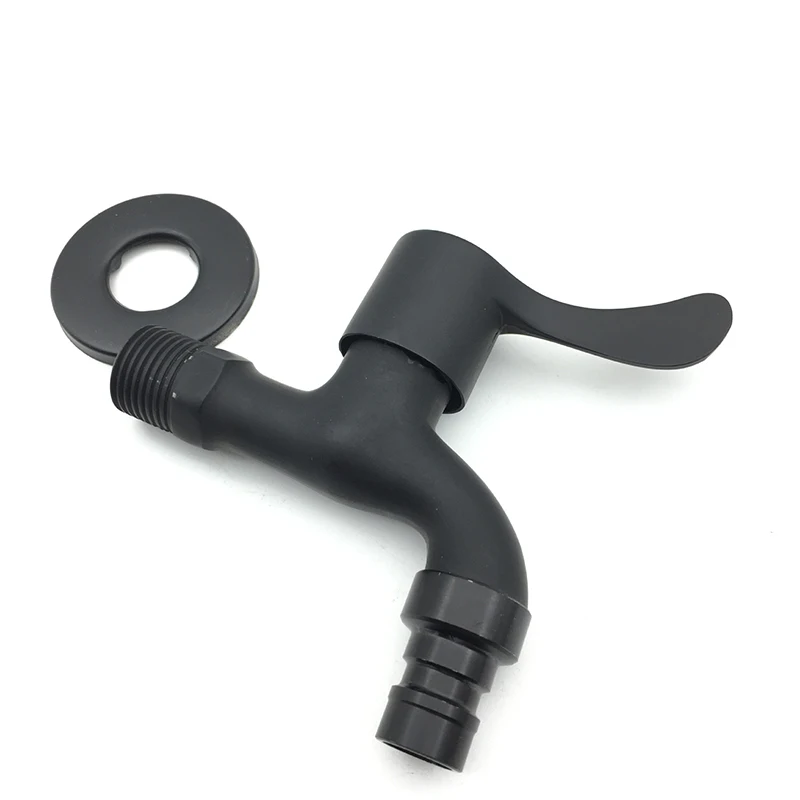 Black Wall Mount Tap Fast Opening Garden Water Outdoor Faucet for Bathroom