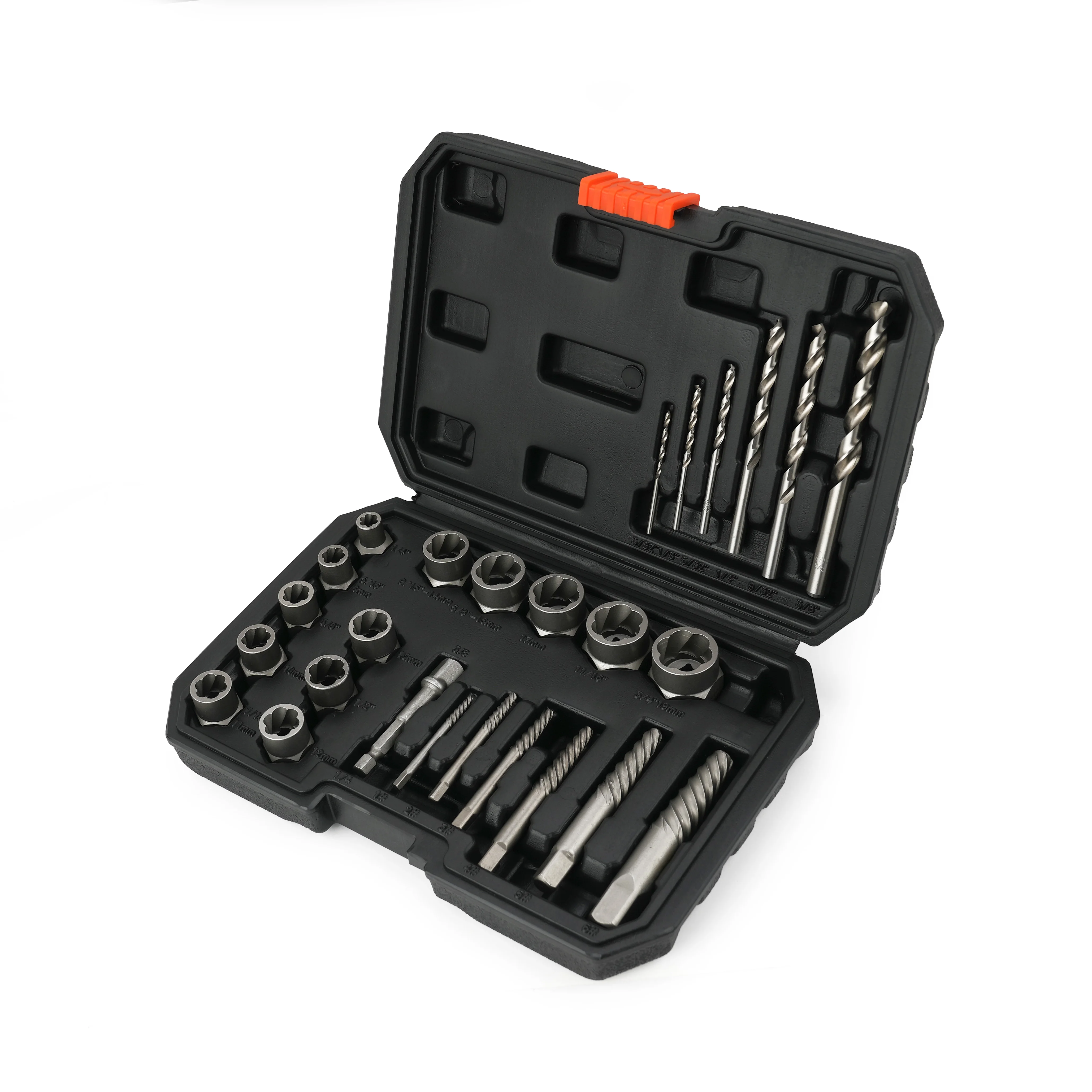 26PCS  Impact Bolt Extractor Remover Socket Set with Hex Adapter for damaged bolt and Nut Remover