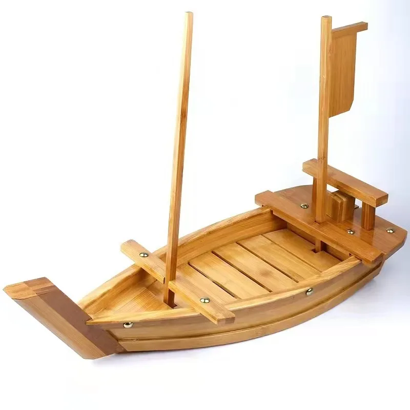 Most Popular Sushi Sashimi Platter Cuisine Wooden Boat for Sushi for Sashimi Board Seafood