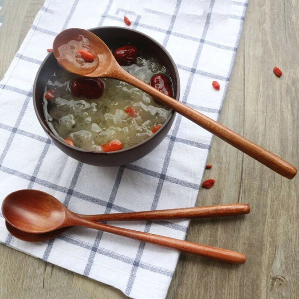 Wooden Spoon Bamboo Kitchen Natural Wood Soup Tableware Cooking Honey Bamboo Coffee Spoon Mixing Spoon