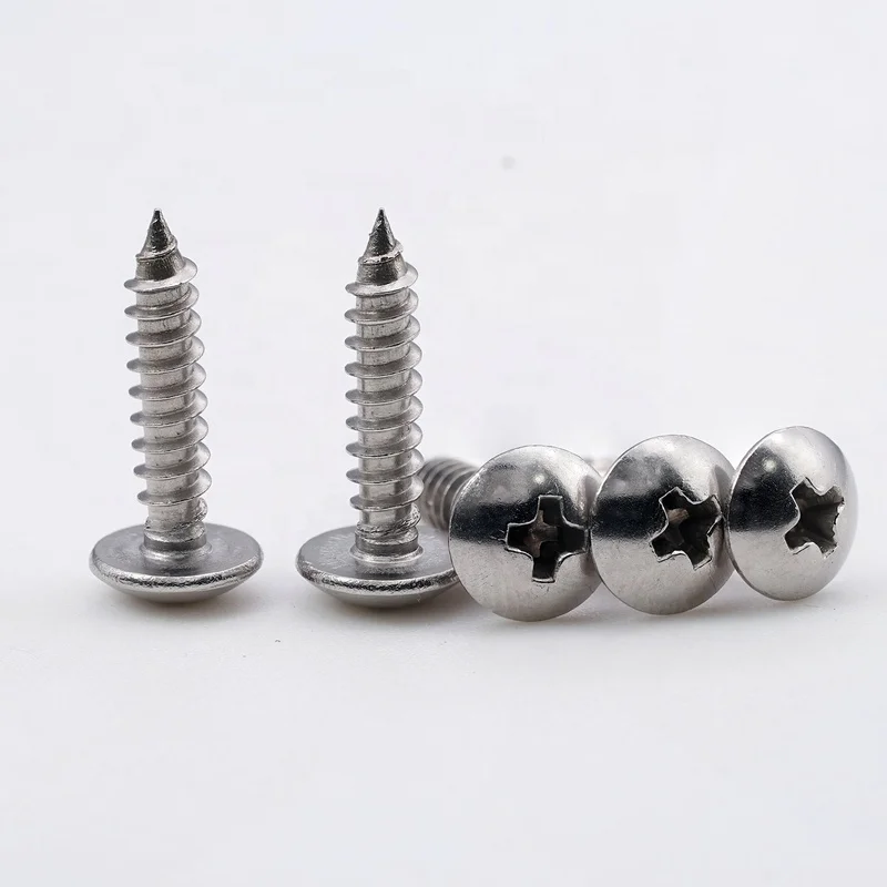 
Customized 304 Stainless steel JIS B1122 Cross Recess Big Head Self Tapping Screw Drywall screws fasteners 