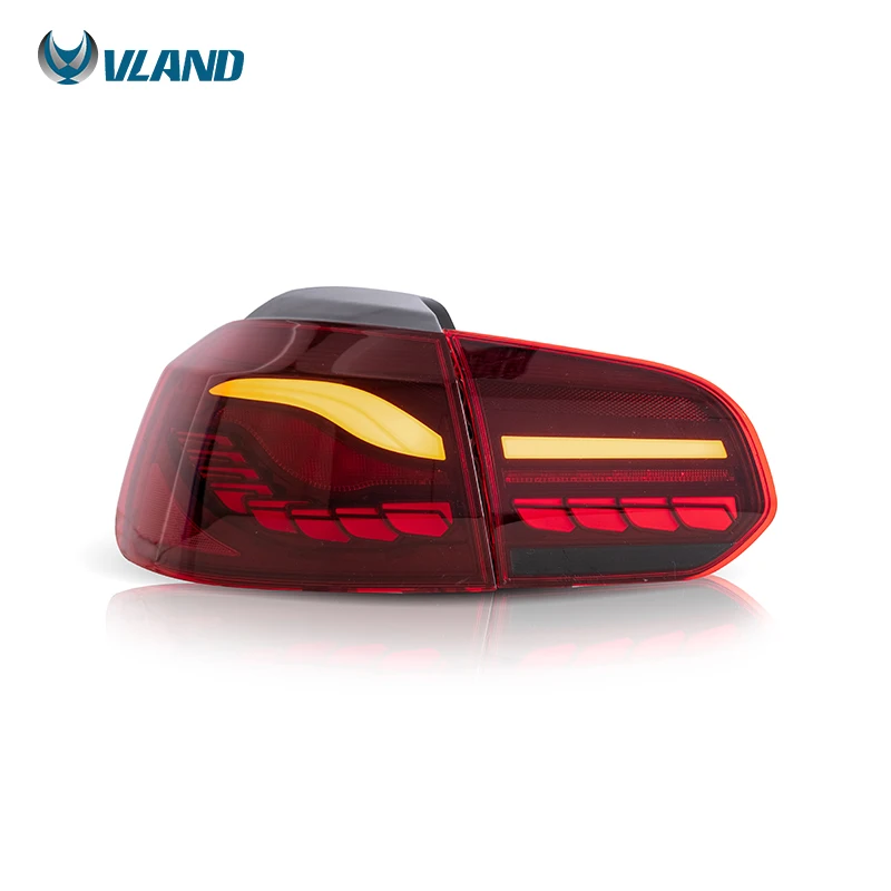 VLAND Factory Wholesales Tail Light 2010 2011 2012 2013 2014 For Volkswagen VW Golf MK6 6 Led Car Lamp Accessories Sequential