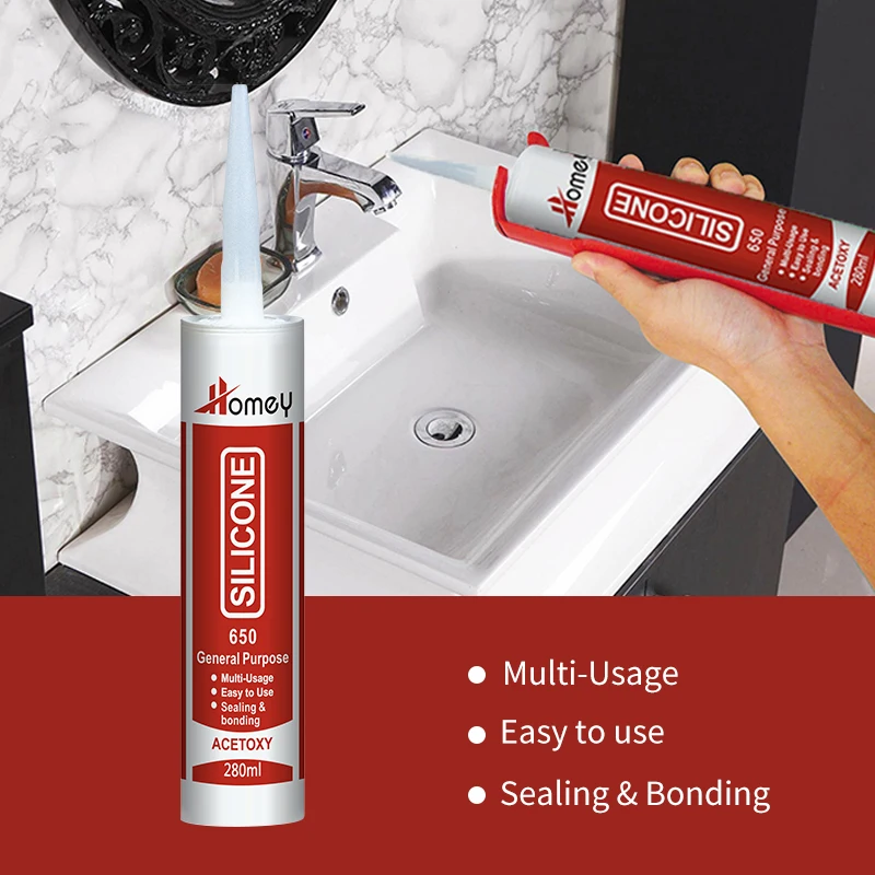 Homey g2100 glass multi general purpose gp Acetic silicone sealant adhesive