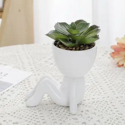 Humanoid Ceramic Flower Pot Modern Style Vase Cute Flower Vase decorative Vase Mini Ceramic Plants Containers for Home