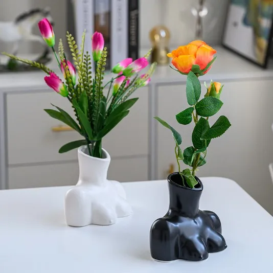 Nordic ceramic vases, female busts, human body vases flower arranging pieces