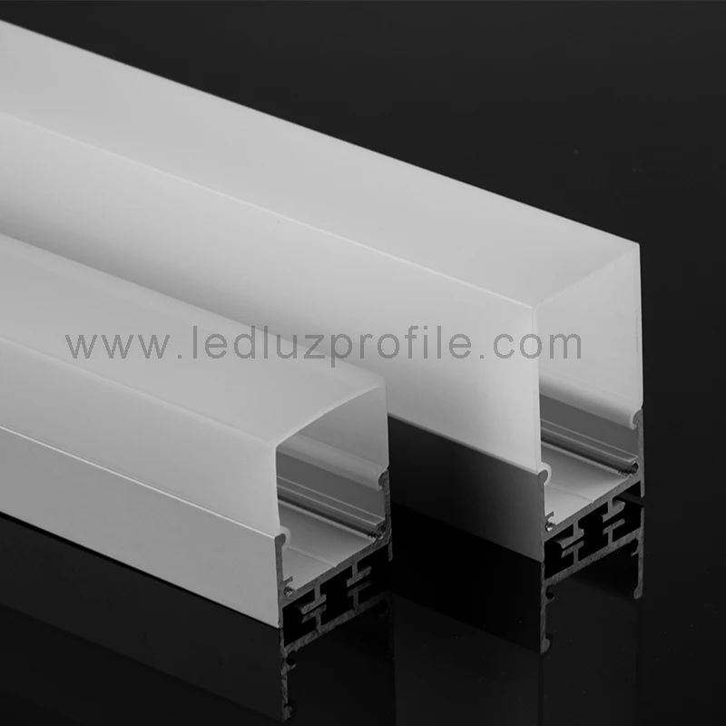 Customized Aluminum Structural Lamp Housing Acrylic Lighting Channel Aluminum Led Rectangle Profile For Hanger