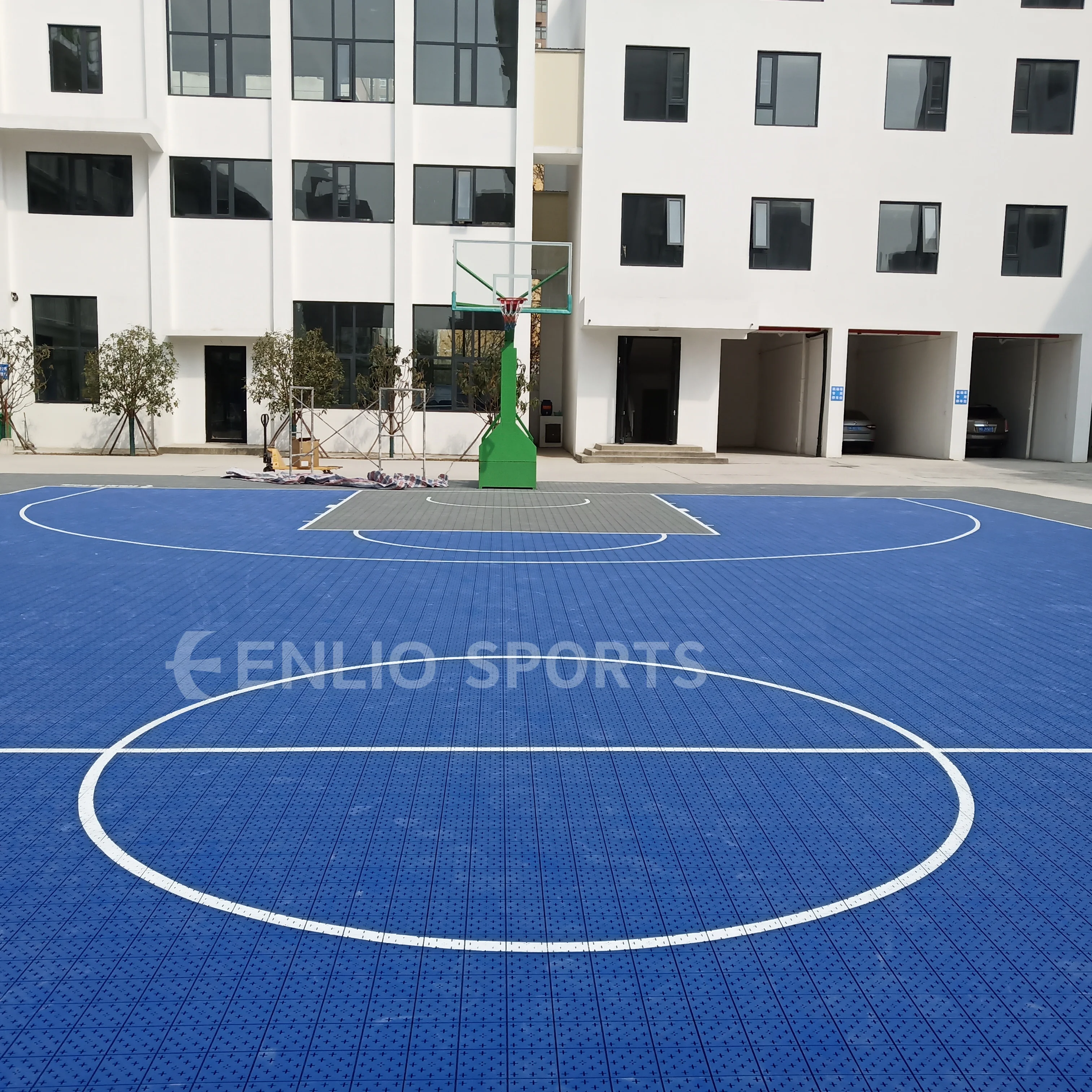 Enlio High Quality Sports Flooring Easy Assembled Pp Sports Floor Interlocking Floor For Outdoor Basketball Badminton