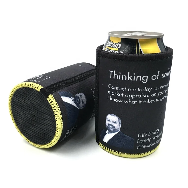 
12oz Custom Logo Printed Double Wall Insulation Can Cold Drink Can Cooler Sleeve with Base 