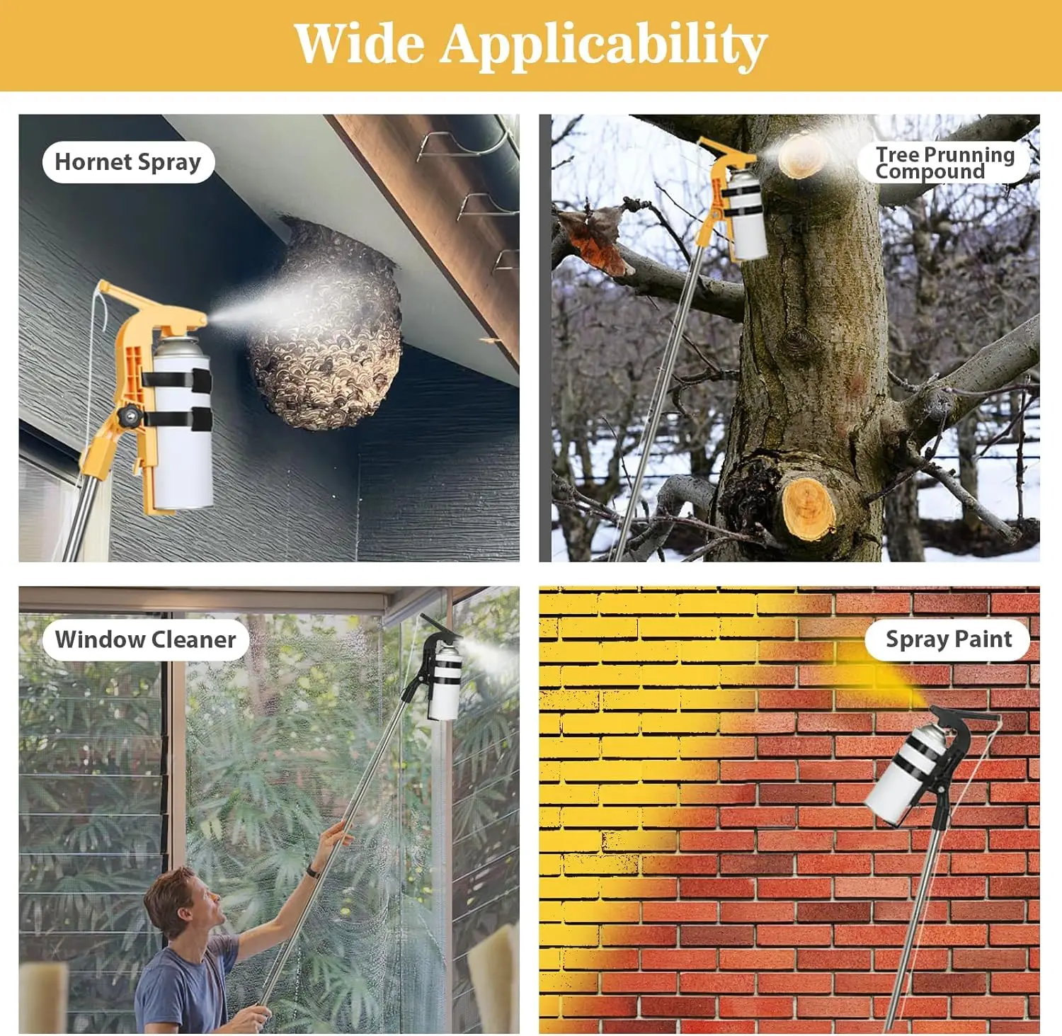 Adjustable Angle Spray Can Extension Pole Adaptor Sprayer Adaptor for Aerosol Can and Powder Duster