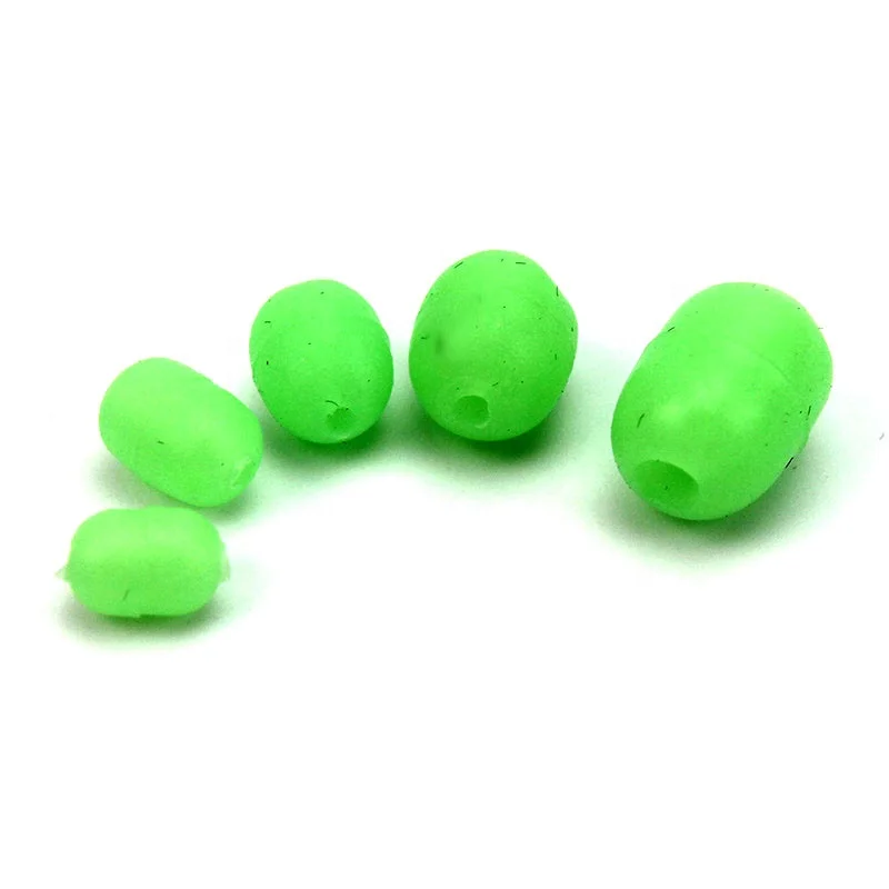 Alpha Fishing Lumo Glow Beads Luminous Round Soft Plastic Green Lumo beads