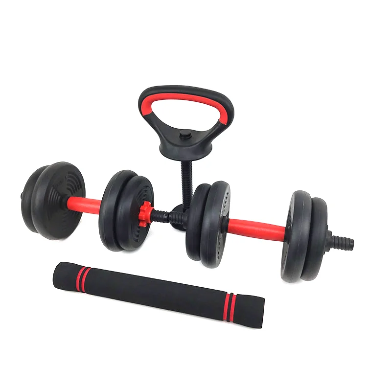 Manufacturing plant production 6 in 1cement adjustable 50kg dumbbell barbell set