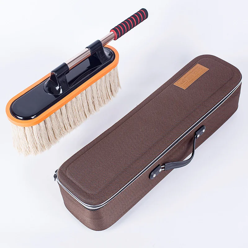 New portable telescopic car pure cotton wax brush microfiber mop wash car duster detailing brush with box