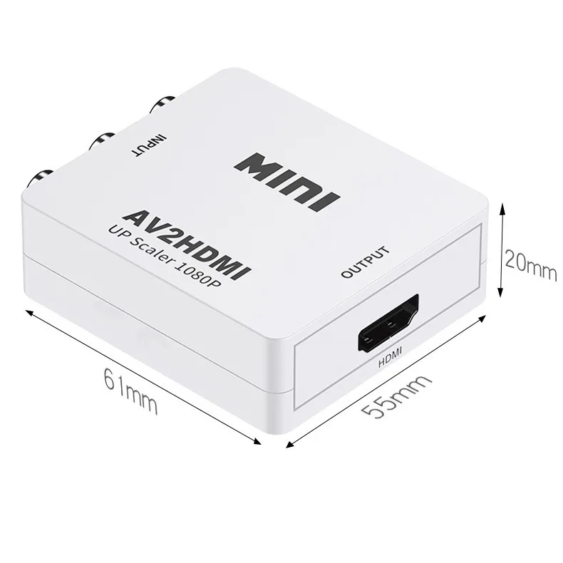 High Quality AV2HDMI RCA AV To HDMI Composite Adapter Converter 1080P Audio Video Cable CVBS AV Adapter with USB Cable