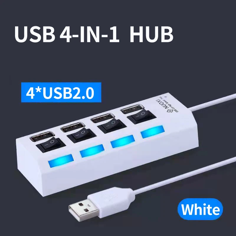 Cheap Price Power Switch Buttonfor Charging Desktop  Multiport Adapter  Laptop Extension 20 4-port Usb2.0 Hub