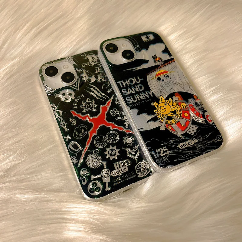 Anti-Fall Protective IMD Cases Cartoon Anime One Pieces Luffy Design Cover For iPhone 11 12 13 14 15 16 Plus Pro Max Custom Logo