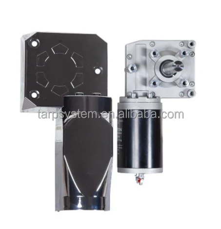 Брезентовый двигатель для самосвала 1,5 л. С., 50:1, универсальная 24 В электрическая Брезентовая система, редукторный двигатель с хромированным корпусом