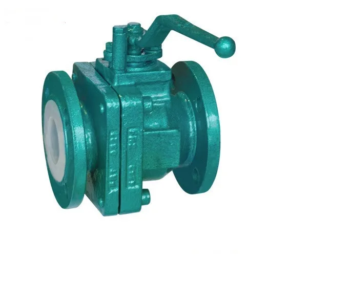 Высококачественная 4-дюймовая углеродистая сталь PTFE/PFA облицованный Фтор шаровой клапан фланцевого типа С червячным приводом для кислотостойкой химической промышленности