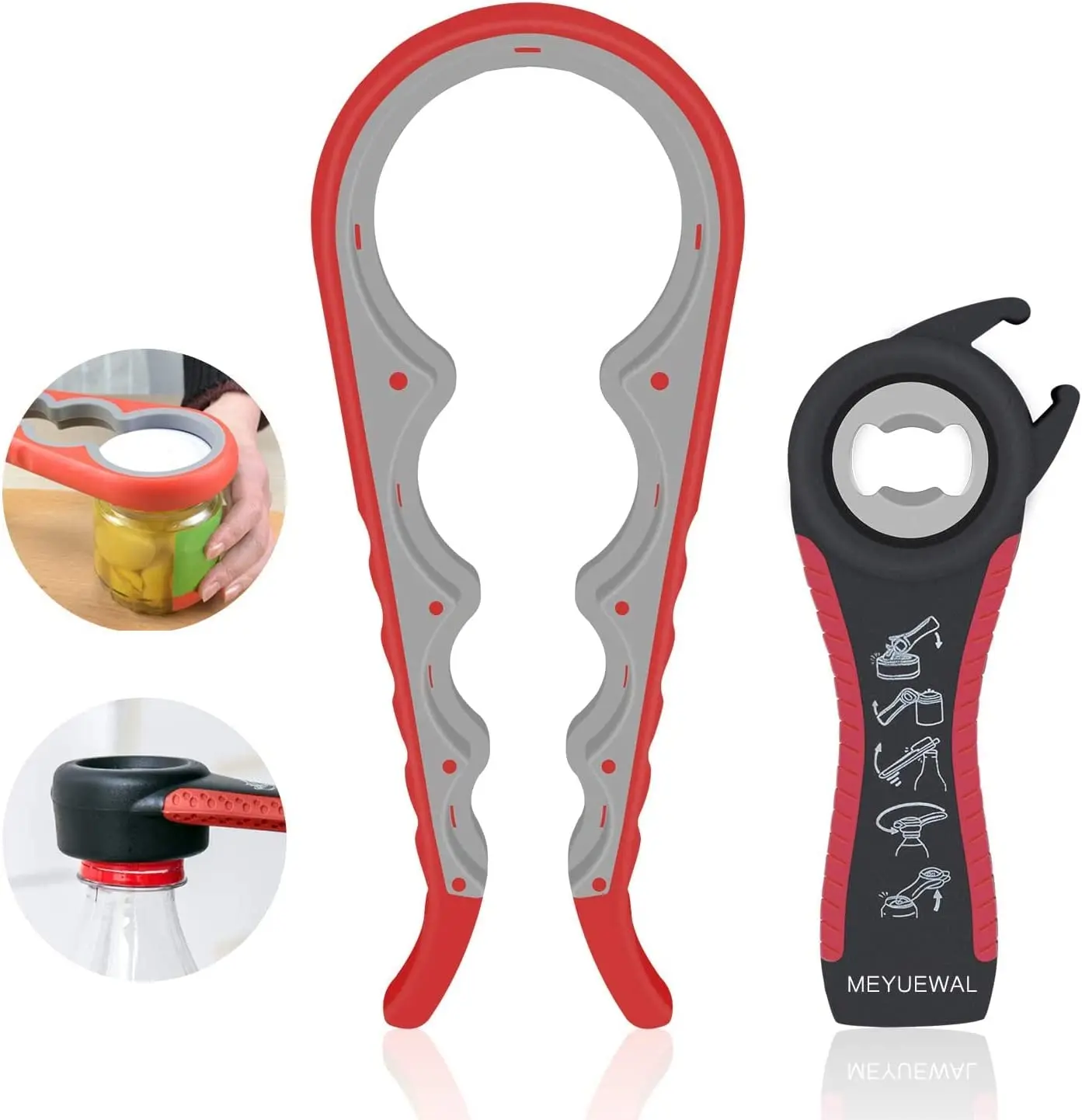 4 in 1 Jar Opener Bottle Opener for Seniors with Arthritis
